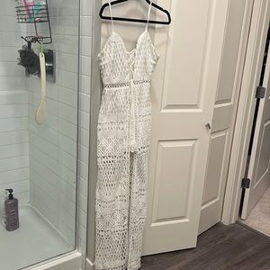 Long white romper  dress